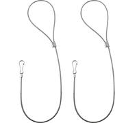 DGBRSM 2-Pack Adjustable Gate Latch - Stainless Steel Cable Pull Gate Opener for Metal & Wooden Fences, Silver