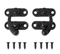 DGBRSM 2pcs Antique Hook Hasp Latch Black Padlock Hasp Hook Lock for Jewelry Box Cabinet Toolbox Suitcase