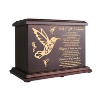 DGDCDV Cremation Memorial Urn for Human Ashes - Wooden Box for Adult Male Female - Large Burial Casket for Men Women Child - Holds Up to 270 LBS