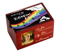 DGDCDV Pet Memorial Urns for Dog or Cat Ashes, Large Wooden Funeral Cremation Urns with Photo Frame, Memorial Keepsake Memory Box with Black Flannel as Lining, Loss Pet Memorial Remembrance Gift