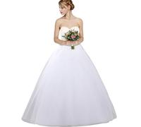 dgdgbaby Hoopless Petticoats Crinoline A-line Slips Underskirt for Bridal Gown Floor Length White, White, One Size