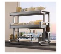 DGDHHSFJDJ 2/3-Tier Dish Drying Rack Large Carbon Steel Kitchen for Single & Double Sinks Space-Saving Dish Drainer - Perfect for Home and Restaurant Use