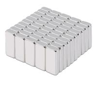 DGDUBRB 50pcs Fridge Magnets, Strong Neodymium Bar Magnets, 15x6x2mm, Silver, Rectangular