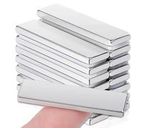 DGDUBRB Strong Neodymium Bar Magnets, 40x10x3mm, 15pcs, Silver, Rectangular, Fridge, Whiteboard, DIY, Craft Magnets