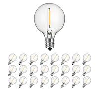 DGE 25Pack G40 Globe LED Replacement Bulbs, 0.6W E12 Edison Screw, Warm White, IP44 Waterproof, Indoor/Outdoor Use