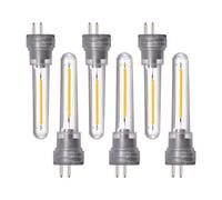 DGE 6Pack S14 LED Light Bulb Plug in, 1W S14 Spare LED Light Bulbs, Replacement Plastic LED Bulbs for Outdoor String Lights, 2700K Warm White…