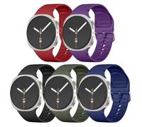 DGege 5 Pack Silicone Bands Compatible with Samsung Galaxy Watch 8 Band 40mm 44mm/Galaxy Watch 8 Classic 46mm (2025), No Gap Soft Silicone Sport Waterproof Replacement Strap Women Men