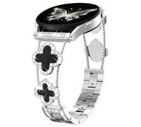 DGege Diamond Metal Band Compatible with Samsung Galaxy Watch 7 6 5 4 40mm 44mm/for Galaxy Watch 6 4 Classic 42mm 46mm 43mm 47mm/Watch 5 Pro 45mm/Active 2,20mm Stylish Clover Sparkle Wristband Women