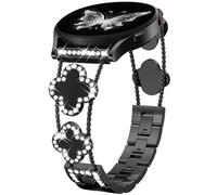 DGege Diamond Metal Band Compatible with Samsung Galaxy Watch 7 6 5 4 40mm 44mm/for Galaxy Watch 6 4 Classic 42mm 46mm 43mm 47mm/Watch 5 Pro 45mm/Active 2,20mm Stylish Clover Sparkle Wristband Women