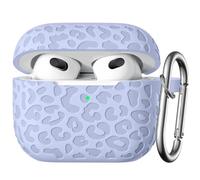 DGege for AirPod Case 3rd Generation Cover with Keychain Accessories,Leropard Engraved Skin Soft Cover Compatible with Apple AirPod 3rd Generation CaseFull Protection,Front LED Visible,Lalic