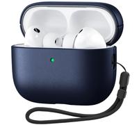 DGege for AirPods Pro 3 Case 2025,Vegan Leather Cover with Lanyard | Premium Vegan Leather Protective Cover Compatible with Apple AirPods Pro 3 /Ipod Pro 3 Case with Anti-Loss Nylon Strap