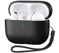DGege for AirPods Pro 3 Case 2025,Vegan Leather Cover with Lanyard | Premium Vegan Leather Protective Cover Compatible with Apple AirPods Pro 3 /Ipod Pro 3 Case with Anti-Loss Nylon Strap