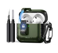 DGege Magnet for AirPods 4 Case with Phone Stand &Cleaning Kit with Secure Lock,Compatible with Apple AirPods 4th Generation Case Cover Magnetic Automatic Lock,Strong Drop Protection Magsafe Cover