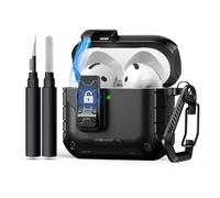 DGege Magnet for AirPods 4 Case with Phone Stand &Cleaning Kit with Secure Lock,Compatible with Apple AirPods 4th Generation Case Cover Magnetic Automatic Lock,Strong Drop Protection Magsafe Cover