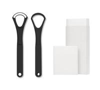 DGERLIFE Tongue Scraper, Reusable Stainless Steel Tongue Cleaner Dual Blade Design Oral Cleaner for Fresh Breath, Oral Hygiene, Reduce Bad Breath