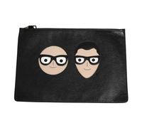DGFamily Embellished Leather Clutch - female - Dolce & Gabbana - Clutches - Black - ONE SIZE - Bags ONE SIZE