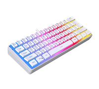 DGG 60% Wired Gaming Keyboard, Pudding Keycaps with Translucent Layer, RGB Backlit Ultra-Compact Small Keyboard, Waterproof Mini Compact 61 Keys Keyboard for PC/Mac Gamer, Typist, Travel, White