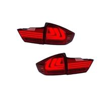DGGH Rear Tail Light Lamp Lens Cover Set For City 2014-2019 Car Taillights Assembly LED Auto Rear Back Lamps Upgrade Style Streamer Turn Light(Red one set)