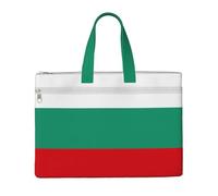 dggkup Bulgarian Flag Print Canvas Tote File Bag Lightweight Foldable Organizer For Office Travel Shopping