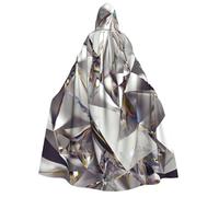 dggkup Glitter Abstract Diamond Crystal Pattern Print Adult Hooded Cloak Carnival Cosplay Party Costume Cape Masquerade Themed Events