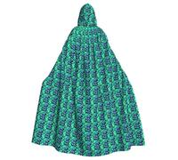 dggkup Green Aliens Print Stylish Hooded Cloak For Adults Carnival Cosplay Costume Wizard Renaissance Roles