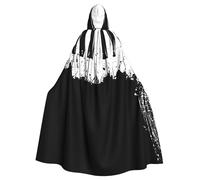 dggkup Piano Print Stylish Hooded Cloak For Adults Carnival Cosplay Costume Wizard Renaissance Roles