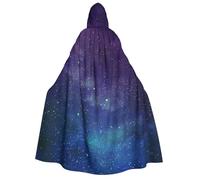 dggkup Universe With Stars And Galaxy Interstellar Print 190cm Hooded Carnival Themed Cloak For Unisex Cosplay Witch Outdoor Celebrations