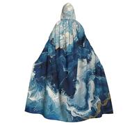 dggkup Within The Tides Print Stylish Hooded Cloak For Adults Carnival Cosplay Costume Wizard Renaissance Roles