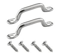 DGHAOP Footman Loop 2pcs 70mm 316 Stainless Steel Bimini Top Strap Pad Eye Footman Loop with Screws