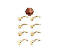 DGhera Nose Rings Studs: 10Pcs 20G 316L Surgical Steel Nose Studs Hypoallergenic Corkscrew Nose Piercing Stud Jewelry, Star & Moon & Heart & Cross for Women Men, 20Gauge(0.8mm), Stainless Steel, no