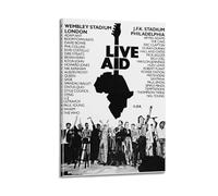 DGHFOP Live Aid 1985 List U2 Queen 2 Canvas Poster Bedroom Decor Landscape Office Room Decor Gift 16x24inch(40x60cm)
