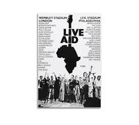 DGHFOP Live Aid 1985 List U2 Queen 2 Canvas Poster Wall Art Decor Print Picture Paintings for Living Room Bedroom Decoration 12x18inch(30x45cm)