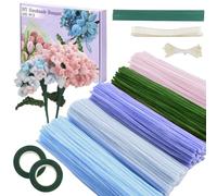 DGHOME 400pcs Pipe Cleaners for Craft Flowers, Pipe Cleaners for Tulip Bouquet, Fuzzy Sticks Craft Supplies for Flower DIY Craft Kit Gift, Chenille Stems Arts & Crafts with Tutorial (Colourful)