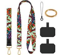 DGHYDZ Cell Phone Lanyard, Phone Lanyard Crossbody, Wrist Strap, lanyards for Keys, Universal Adjustable Shoulder Neck Straps for iPhone Case ID Badges and Most Smartphones (Peacock pattern)