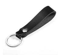 DGHYDZ Genuine Leather Keychain Strap for Car Home Key Ring Holder Lanyard Women Men (Black)
