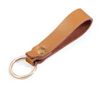 DGHYDZ Genuine Leather Keychain Strap for Car Home Key Ring Holder Lanyard Women Men (Brown)