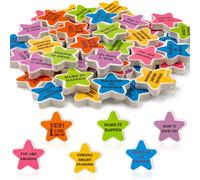 DGjianfei Star Puzzle Erasers Pack - 60Pcs Motivational Star 3D Desk Pets Inspirational Mini Pencil Rubber Puzzle Erasers Bulk Kids Party Favor Gift Filling Treasure Box Toys Classroom Rewards Prizes