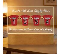 DGJSSK Custom Rugby Team Frame for Dad, Fathers Day Personalized Dad Gifts from Daughter Son, Dad’s Dream Team, Customized Family Keepsake Birthday Gifts for Father Grandpa Husband Rugby Lovers