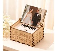 DGJSSK Personalized Digital Music Box, Custom Wooden Photo Music Box with Text, Customized Gifts for Christmas Birthday Anniversary Valentine's Day Gift for Couples & Loved Ones Home Decor Keepsake