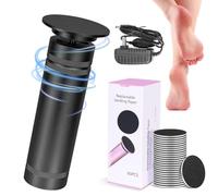 Professional Electric Foot Callus Remover-1200 RPM Adjustable Speed Metal Foot File for Dead Skin Automatic Callus Removal with Replacement Sandpaper Discs for Women Men Feet Pedicure Tools (Black)