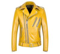 DGKaxiyaHM Men's Brando Style Riders Jacket Insulated Motorbike Zippers Coat Biker Classic Motorcycle Leather Jacket