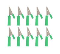 DGLDCSHUAI 10Pcs Insulated Clip 5mm Pure Copper Openings Test Clip with 4mm Jack for Experimental Test (Green)