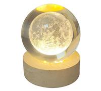 DGLDCSHUAI 3D Moon Crystal Ball Lamp 1.5W USB Powered 3000K Warm Light Romantic Vibe Decorative Glass Ball Night Light for Home Dorm