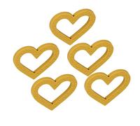 DGLDCSHUAI 5Pcs Heart Shaped Silicone Baby Soft Flexible Safe Anti Eating Infant Toddler Teether (Yellowish)