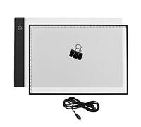 DGLDCSHUAI A4 Ultra-Thin Light Box LED Artcraft Eye-Protecting Tracing Light Pad with Seperate Scaled Panel Holder Clamp Stepless Dimness USB Cable for Tatoo Diamond Jewel Paint