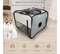 DGLDCSHUAI Dog Dryer Box Foldable Large Space Pet Drying Box Suitable for Cats and Dogs Bathing Blow Drying Free Your Hands Let Your Pets Enjoy Salon-Level Drying Experience at (Grey & White Star)