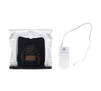 DGLDCSHUAI Dollhouse LED Fireplace Rococo Style Simple Switch Control Portable Resin 1:12 Dollhouse Miniature Decoration