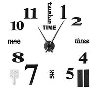 DGLDCSHUAI Frameless DIY Wall Clock Modern Mirror Wall Sticker for Home Living Room Bedroom Decor (Black)