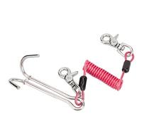 DGLDCSHUAI Stainless Steel Diving Current Hook Double Reef Drift Hook with Spiral Coil Lanyard for Underwater Safety (Rose Red)