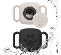 DGMDGS 2 Pack Silicone Case for Tile Mate 2024/2022, Tracker Cover for Dog/Cat Collar Holder, Waterproof & Dustproof, Black&Off-White